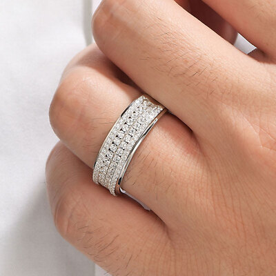 Pinky Rings for Men Wedding Ring Pure Silver Promise Ring for Him Cubic  Zircon