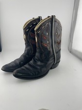 Vintage kids' Acme peewee cowboy Cut Out boots Black