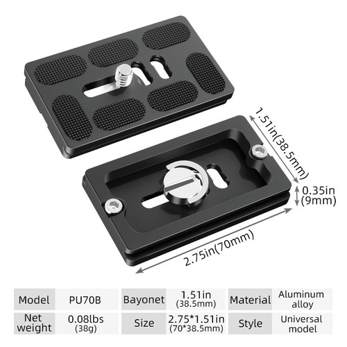 BEXIN 38.5mm Quick Release Plate Camera Mounting Plate for Arca Swiss Ball Head  - Picture 9 of 13