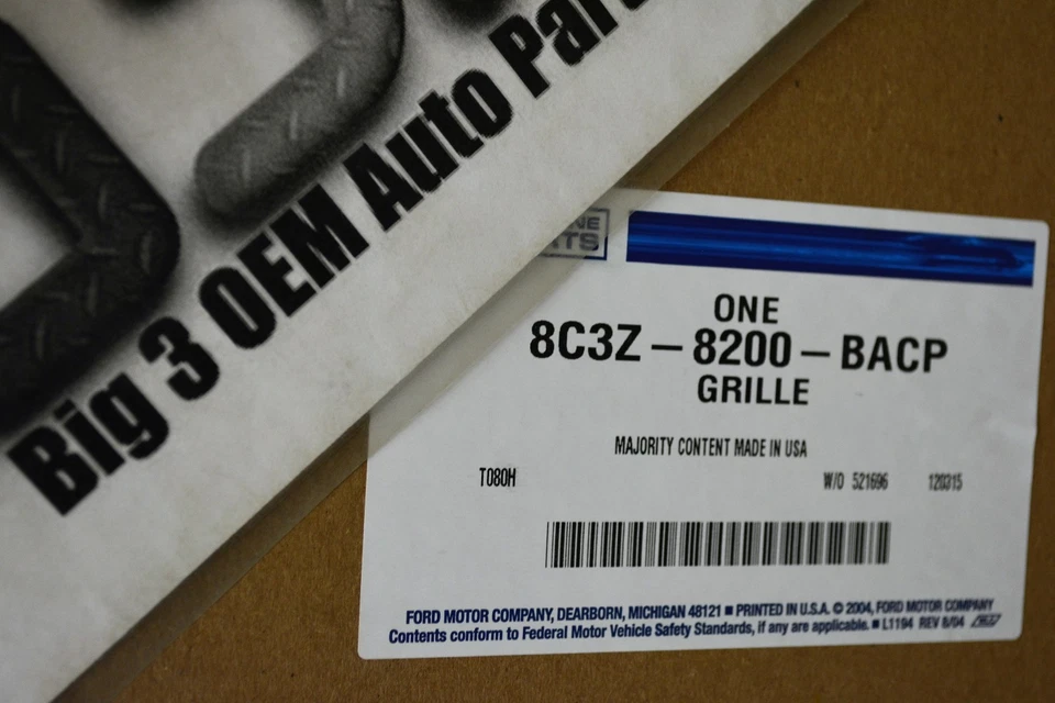 Ford Super Duty 2008-2010 parrilla delantera cromada nueva OEM 8C3Z-8200-BA Foto 4 de 4