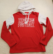 Box Seat Clothing Co Hooded Sweatshirt Mens M Red White Wisconsin Badgers