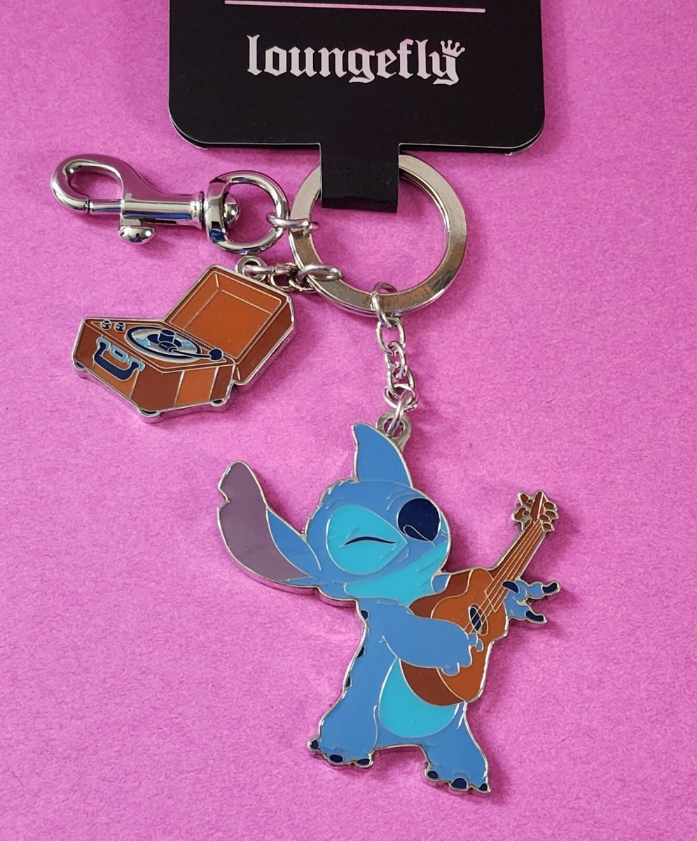 Disney Stitch ウクレレ キーホルダー 6種セット Disney Stitch Guitar Record Player Multi Charm Metal Keychain NWT