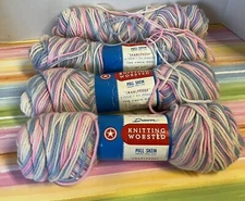 vintage American Thread Co. Dawn knitting worsted yarn Pastels variegated wool