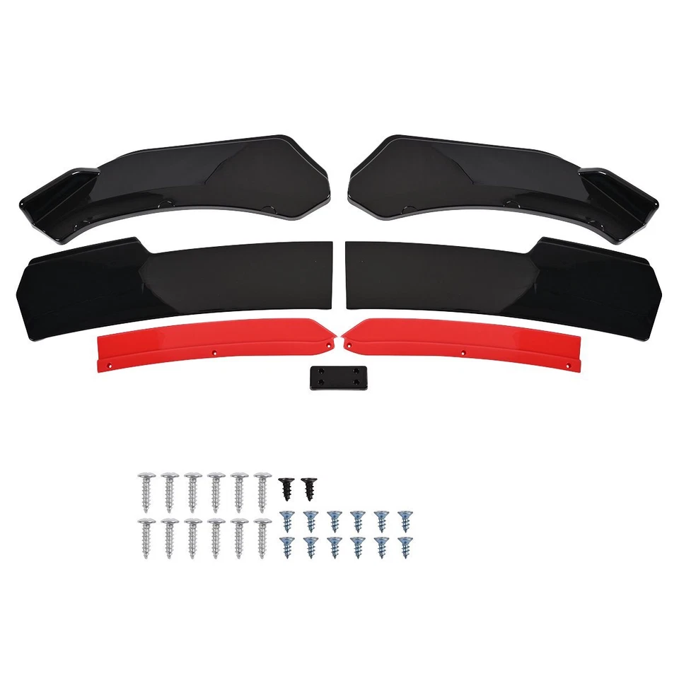 For Hyundai Sonata 2011-2014 Glossy Black Front Bumper Red Lip Spoiler Splitter — 第 3/4 张图片