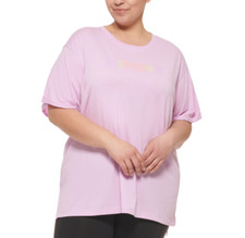 DKNY Sport Ombre Logo Tee Lavender Plus Size 3X 4014