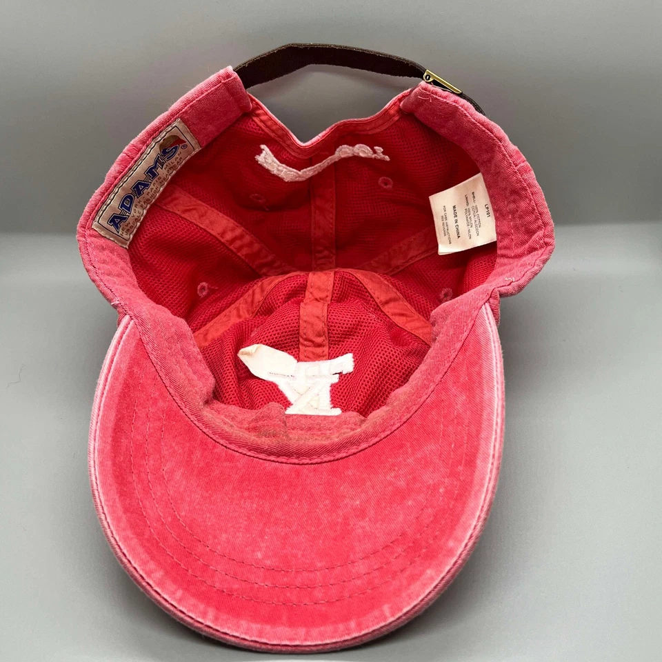 Gorra Barefoot Texas con correa roja ajustable bordada correa de cuero para hombre Foto 3 de 4