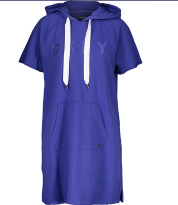 Dkny blau Hoodie Kleid Größe XL UK 16/EU42 (NEU)