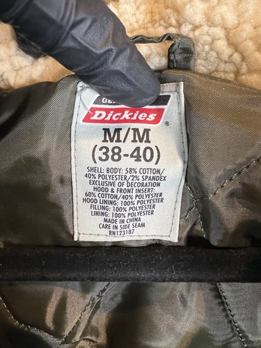 Dickies Jacket Green Workwear Size Medium Fleece Hooded Style DIC55053GD - Picture 5 of 10