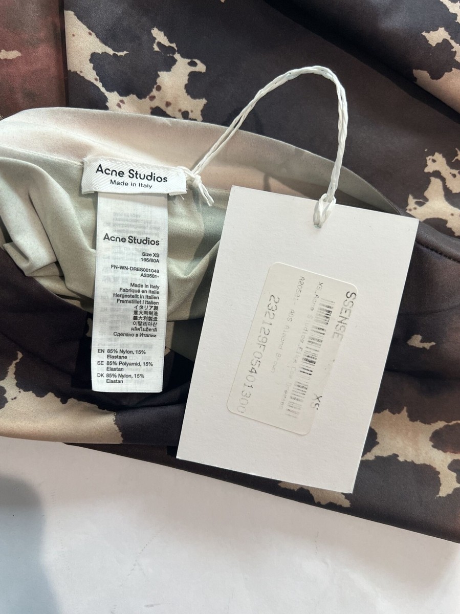 Acne Studios Eika Cow Print Dress in Almond Brown | eBay