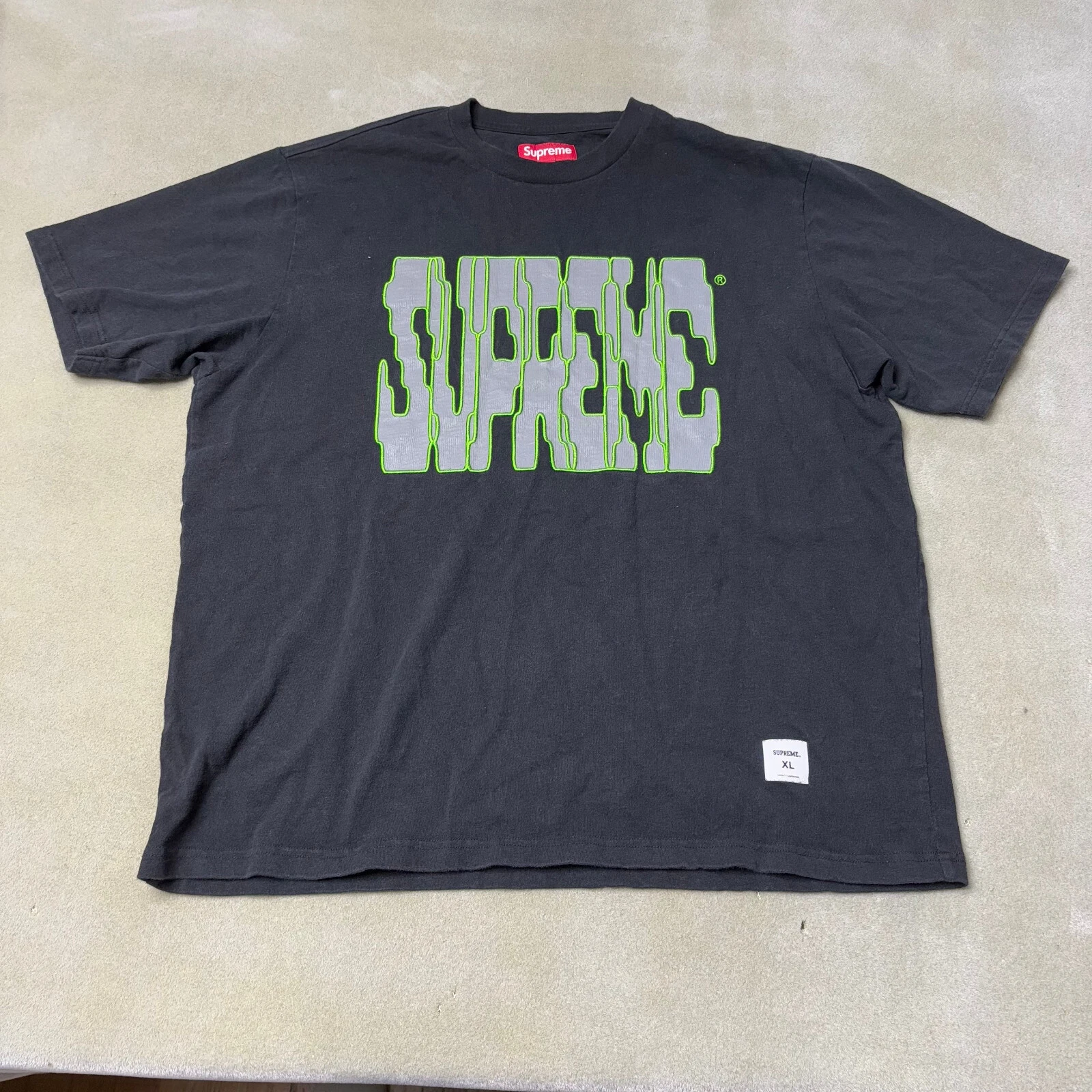Chemise Supreme Homme XL Noir Digi Manches Courtes Logo Brodé FW23