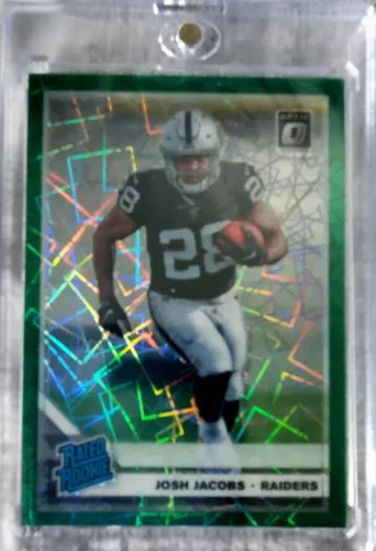 2019 Panini Donruss Optic - Rated Rookie Green Velocity Prizm #158 Josh Jacobs