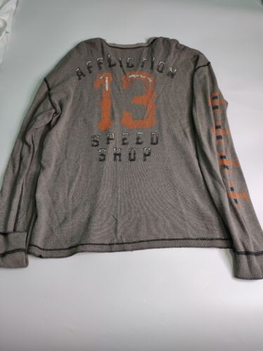Affliction Live Fast American Customs Speed Reversible Thermal L/S Shirt XXL - Picture 4 of 10