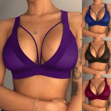 Women Ladies Sheer Mesh Bra Tops Strap Wireless Bralette Underwear Lingerie