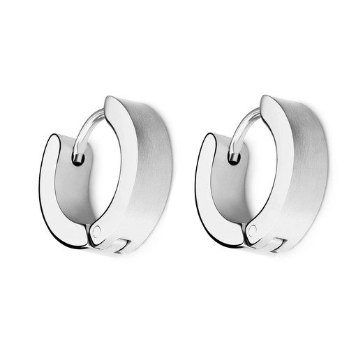 High Polished Hypoallergenic Stainless Steel Hoop Earrings - Picture 14 of 26