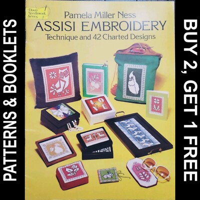 Vtg Dover Publications Series Assisi Embroidery Technique & 42