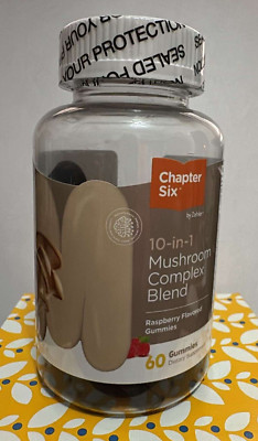 Chapter Six 10-in-1 Mushroom Complex - Raspberry Flavor - 60 gummies - 01/2027