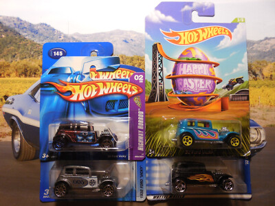 Hot Wheels '32 FORD VICKY LOT 4 HIGHWAY HORROR HAPPY EASTERRAT ROD RARE FREE SHP