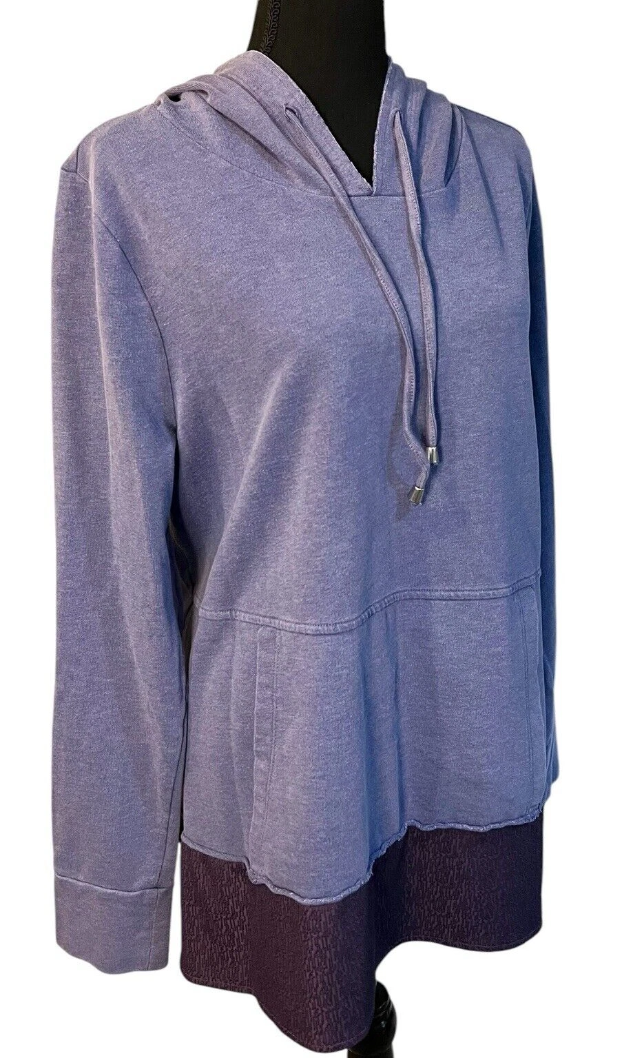 Soft Surroundings XL Hoodie Purple Long Sleeve Kangaroo Pocket Stretch Pullover