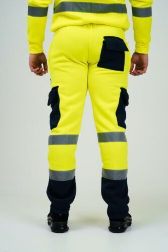 HI VIZ VIS JOGGINGHOSE ARBEITSKLEIDUNG FLEECEHOSE SICHERHEITSJOGGER SWEATHOSE - Bild 6 von 6