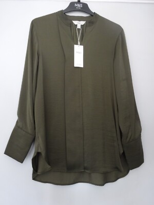 NEU - M&S MARKS & SPENCER HUNTER GRÜNE BLUSE GRÖSSE UK 10