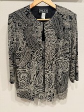 Alex Evenings Women's Tank And Jacket Set Large Glitter Paisley Dressy Party