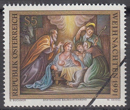 Specimen, Austria Sc1552 Christmas, Birth of Christ - 第 1/1 張圖片