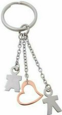 PORTACHIAVI PORTACHIAVE IN ACCIAIO BIMBO BIMBA RAGAZZA CUORE DONNA MAMMA ZOPPINI