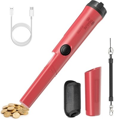 Rechargeable Metal Detector Pinpointer for Adults & Kids, IP68 Fully Waterpro...