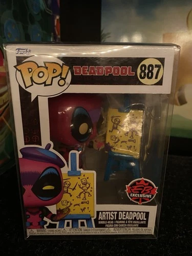 $1 SALE Funko Pop #887 Blacklight Artist Deadpool EB Games GameStop Exclusive