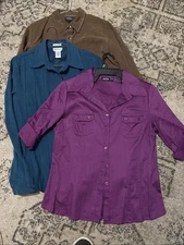 Lot Of 3 Women’s Long Sleeve Shirts Multiple Colors Multiple Brands