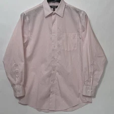 Kenneth Cole Reaction Mens Medium 15-15.5 Button Long Sleeve Orange Check Shirt