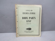 39 Lincoln Zephyr Body Parts List