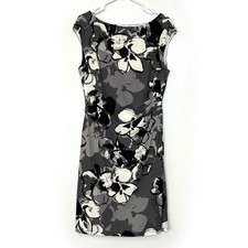 Ralph Lauren | Womens Floral Midi Bodycon Dress | Color: Black/White | Size: 14