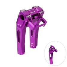 CNC-Cut 8"Purple Pullback Risers Kit for Harley FXST FXBB FXLRST W/ 1" Handlebar