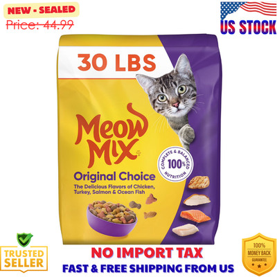 Meow Mix Original Choice Dry Cat Food 30 lb Bag Complete Balanced Cat Kibble