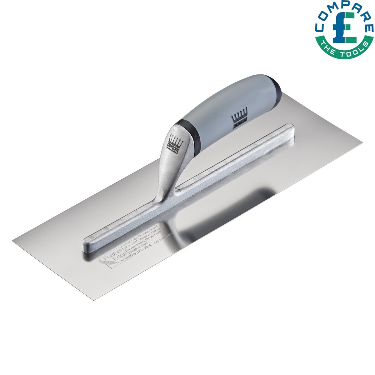 Ragni R618S-16HL Feather Edge Stainless Steel Finishing Trowel 16""