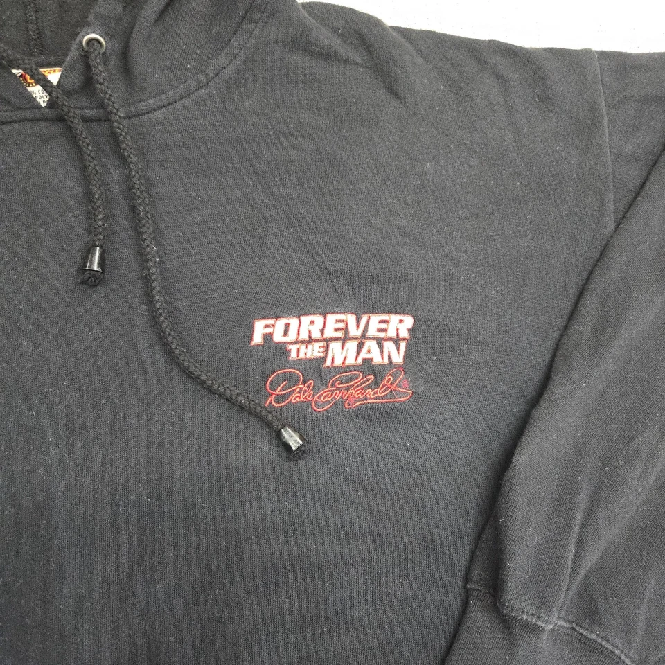 Pulôver Dale Earnhardt NASCAR com capuz masculino GG preto moletom vencedor círculo 3 - Imagem 4 de 4