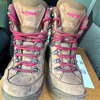 LOWA Renegade GTX Mid Gore-Tex Vibram Hiking Boots Brown/Burgundy US 8.5