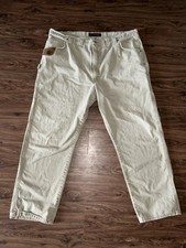 Wrangler Riggs Workwear Pants Mens 48x34 Beige Ripstop Carpenter Work Utility