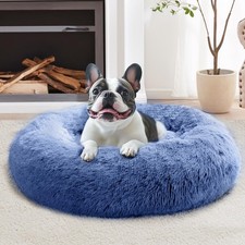 Calming Dog Bed Medium Size Dog, 31in Donut Washable Medium Pet Bed, Anti-Sli...