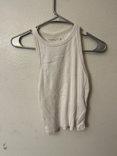 Abercombie Fitch Women s Soft A F Rib Tank Top White Size Medium