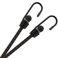 Elastic Bungee Cords, Metal Hooks, 36 Inch Latex Straps, 2PCS, Black