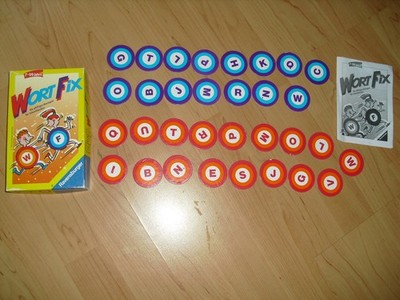 Ersatzteile für Wort Fix Ravensburger 15 blaue Buchstaben , 17 rote , Anleitung