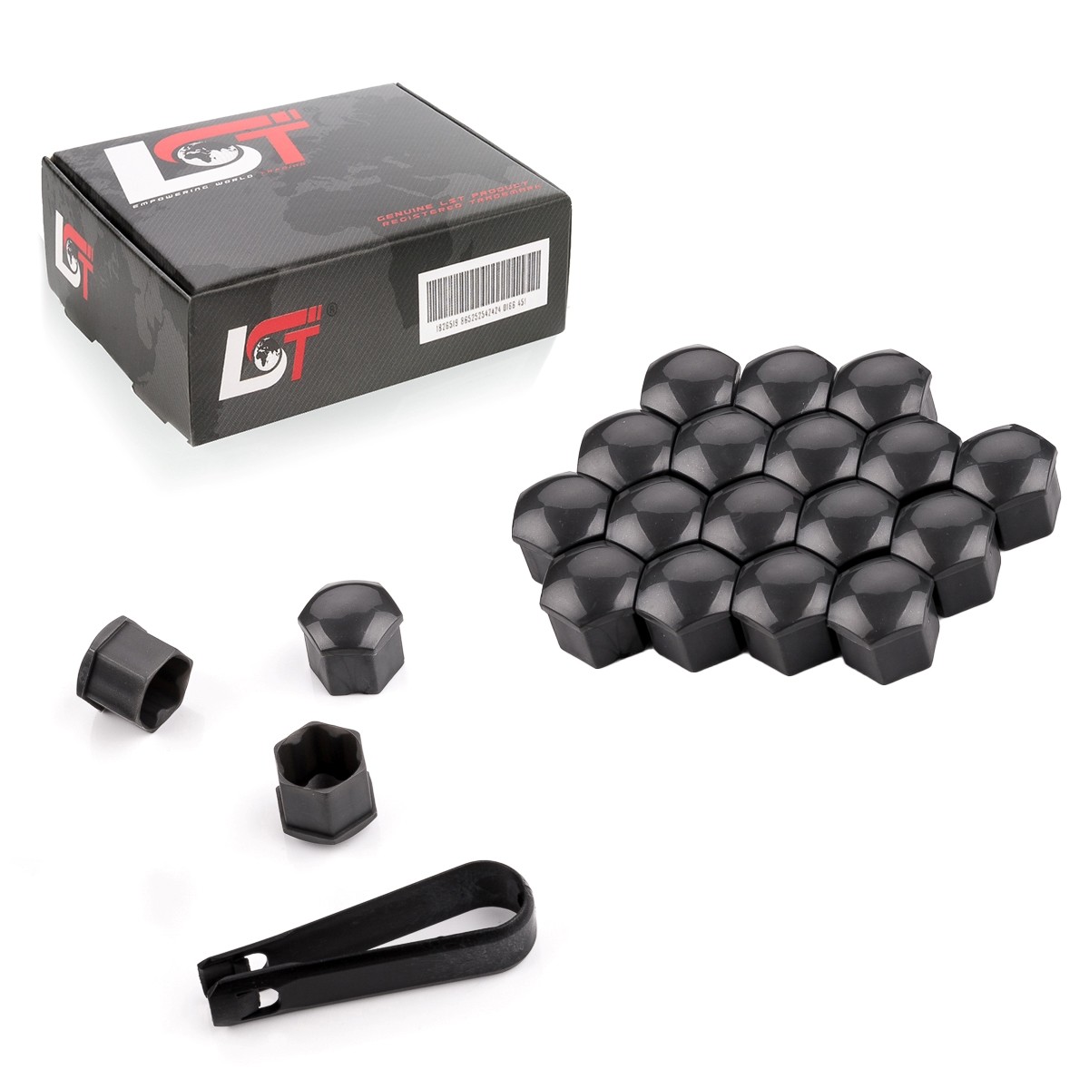 20x Rims Wheel Bolt Cover Cap Hexagon Caps 0 21/32in Grey Shiny for Fiat