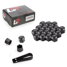 20x Felgen Radschraube Abdeckkappe Sechskant Kappen 17 mm grau glänzend für FIAT