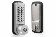 All Weather Mechanical Keyless Deadbolt Door Lock - Satin Nickel
