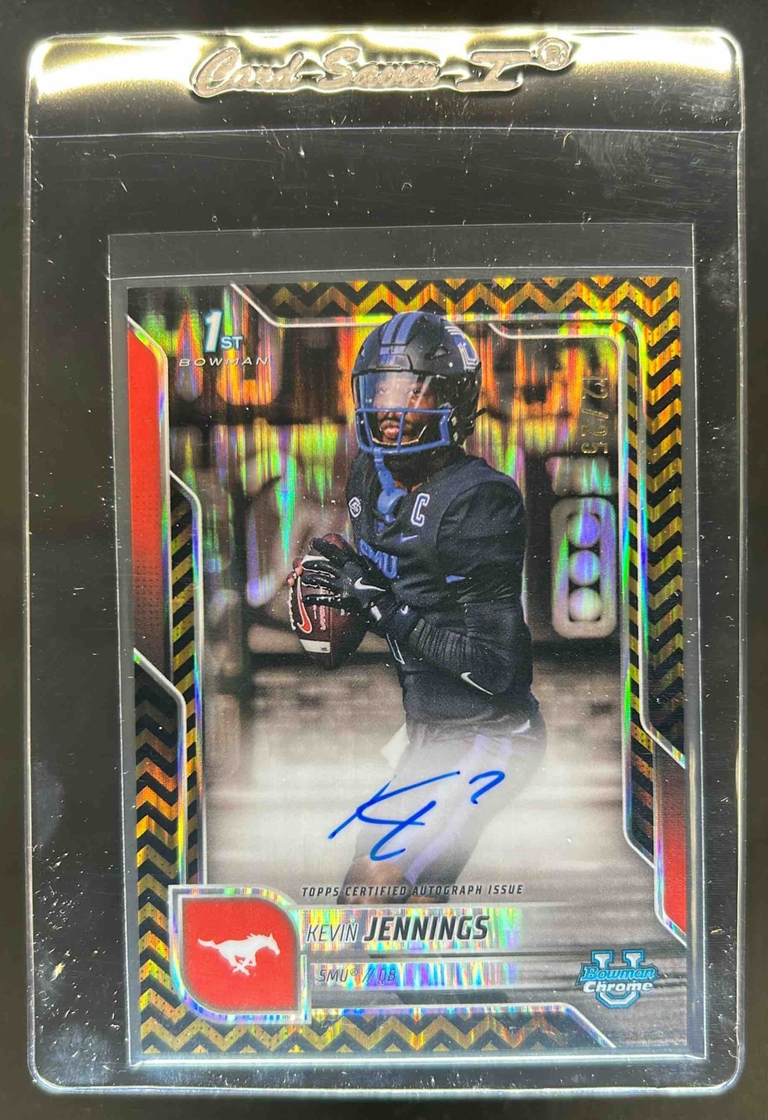 2025 Bowman Chrome U Kevin Jennings Auto 1st Black & Gold Stealth Refractor #/25