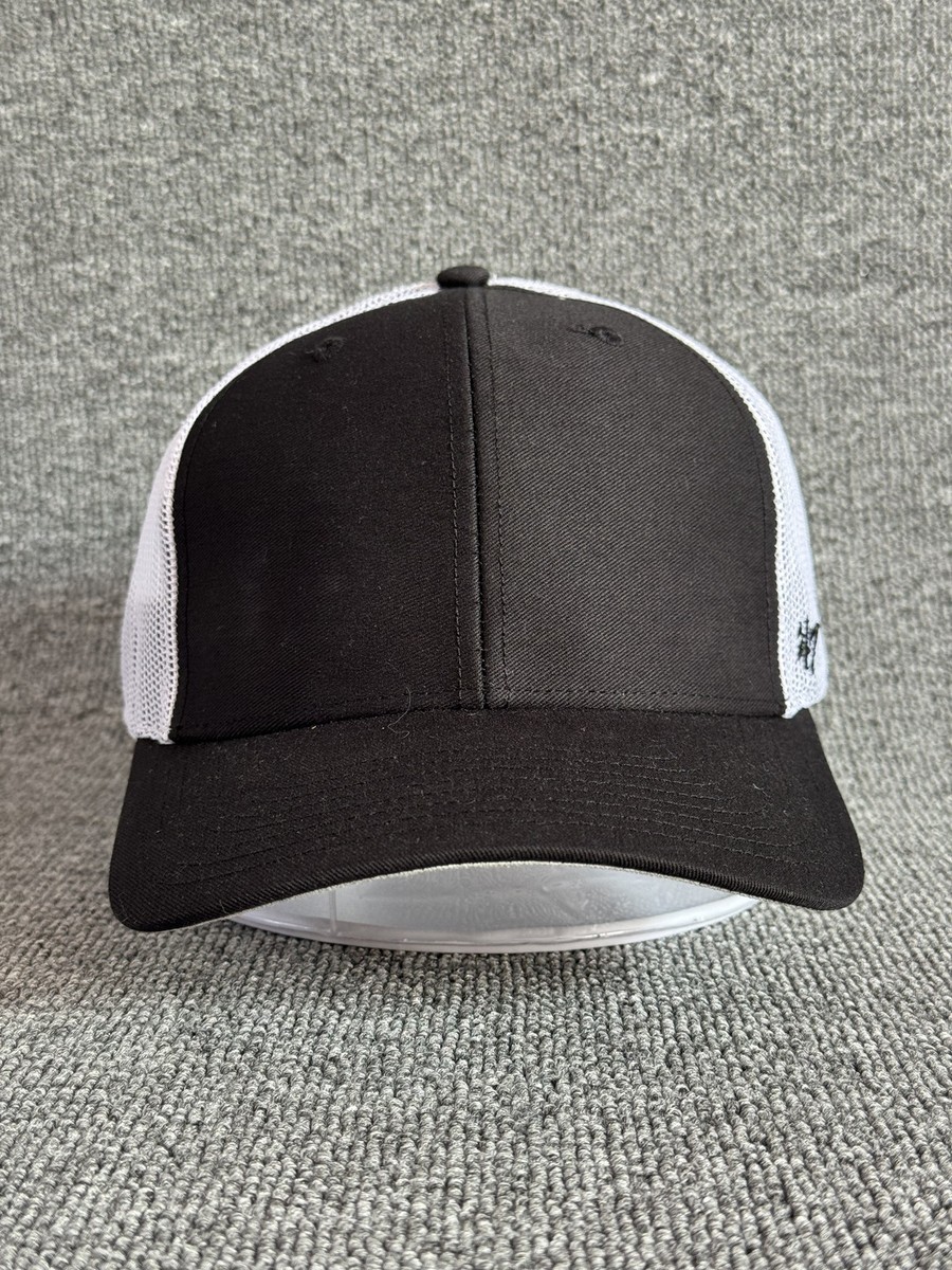 '47 Brand Blank Trucker Snapback Black White One Size Mesh Back Hat