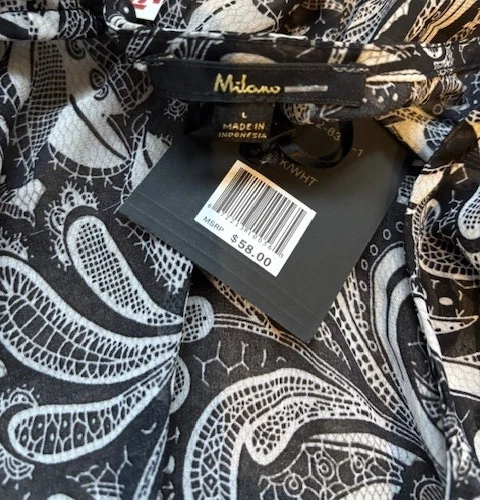 Топ Black and White Essentials от Milano L рукав 3/4 1 кнопка с замочной скважиной - Изображение 3 из 4