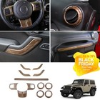 Wood Grain Interior Decor Trim Cover Kit for Jeep Wrangler JK 11-18 Accessories